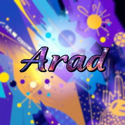 A vibrant digital art profile featuring the name 'Arad' designed in an artistic font