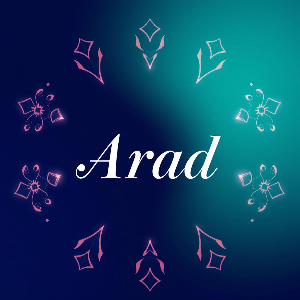 A striking digital profile design centered around the word 'Arad'