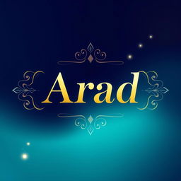 A striking digital profile design centered around the word 'Arad'