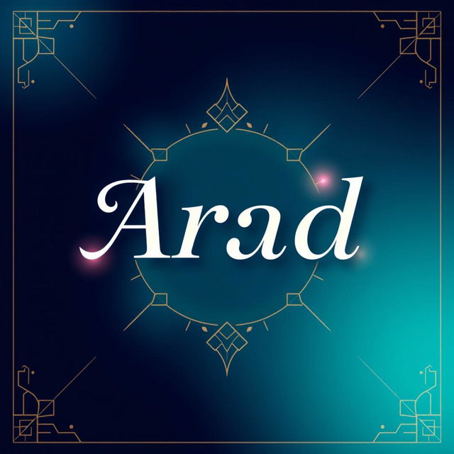 A striking digital profile design centered around the word 'Arad'