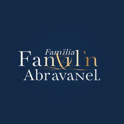 A creative and modern logo design for 'Família Abravanel', featuring elegant typography intertwined with a subtle graphic element that represents family unity and legacy