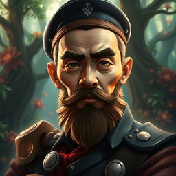 A striking portrait of the Dota 2 hero Chen, but with the facial features of Ernesto Che Guevara