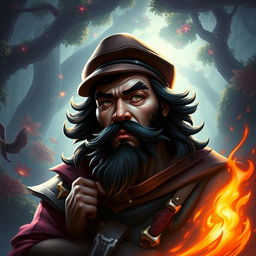 A striking portrait of the Dota 2 hero Chen, but with the facial features of Ernesto Che Guevara