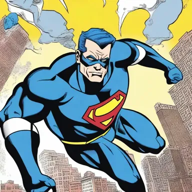 In the comic book, the Yankee superhero fought against evil with his superhuman strength and keen intellect.