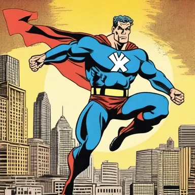 In the comic book, the Yankee superhero fought against evil with his superhuman strength and keen intellect.