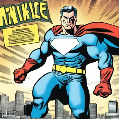 In the comic book, the Yankee superhero fought against evil with his superhuman strength and keen intellect.