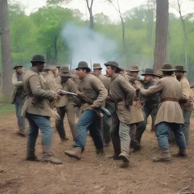 The movie depicted a fierce battle between the Yankee soldiers and the Confederate army during the Civil War.