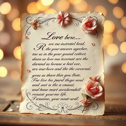 A romantic love letter styled with the letter 'R' beautifully decorated in an elegant, flowing calligraphy font