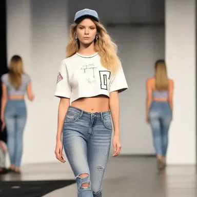 The runway show featured models wearing trendy Yankee-inspired clothing, showcasing the latest fashion trends from the northern states.