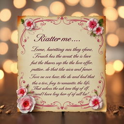 A romantic love letter styled with the letter 'R' beautifully decorated in an elegant, flowing calligraphy font