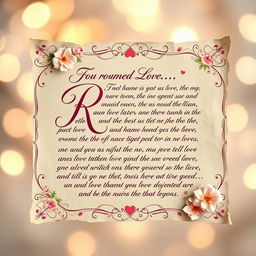 A romantic love letter styled with the letter 'R' beautifully decorated in an elegant, flowing calligraphy font