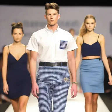 The runway show featured models wearing trendy Yankee-inspired clothing, showcasing the latest fashion trends from the northern states.