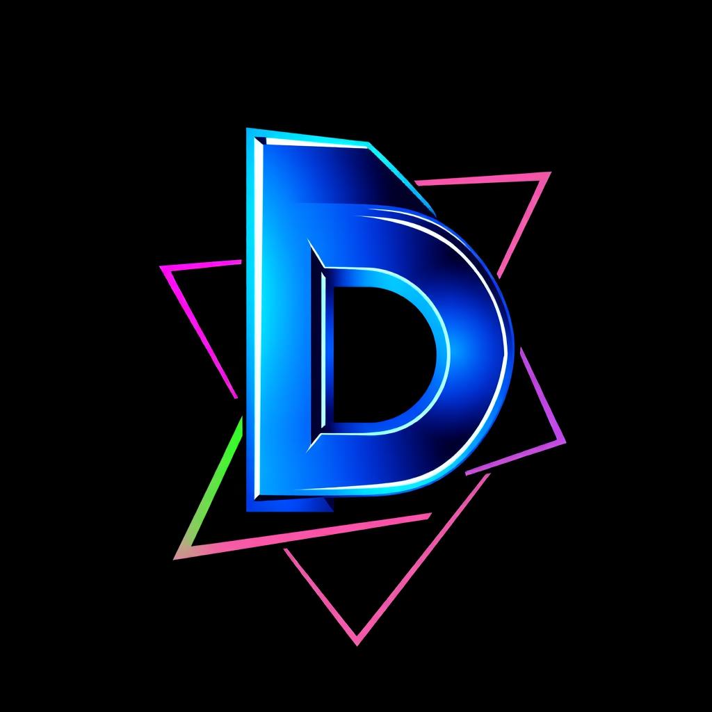 A stylized and artistic representation of the letters 'R' and 'D' intertwined in a creative design