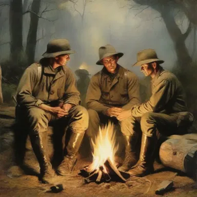 The painting portrayed a group of Yankee soldiers resting by a campfire, capturing the emotions and hardships of war through art.
