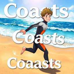 Detailed anime-style cover art for an educational science magazine issue titled 'Coasts'