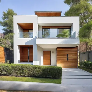 The newly built house has a modern design with a Yankee-style architecture.