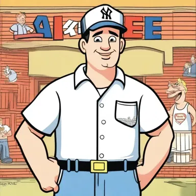 In the cartoon series, the character is portrayed as a Yankee with a strong northern accent.