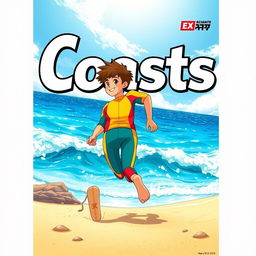 Detailed anime-style cover art for an educational science magazine issue titled 'Coasts'