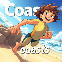 Detailed anime-style cover art for an educational science magazine issue titled 'Coasts'