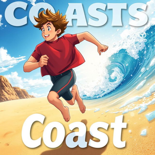 Detailed anime-style cover art for an educational science magazine issue titled 'Coasts'