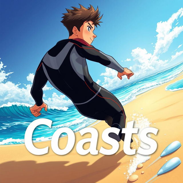 Detailed anime-style cover art for an educational science magazine issue titled 'Coasts'