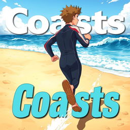 Detailed anime-style cover art for an educational science magazine issue titled 'Coasts'