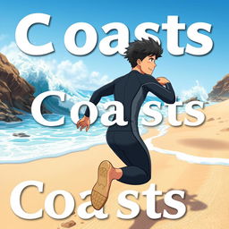 Detailed anime-style cover art for an educational science magazine issue titled 'Coasts'