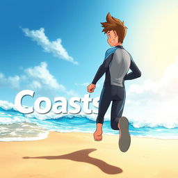 Detailed anime-style cover art for an educational science magazine issue titled 'Coasts'