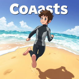 Detailed anime-style cover art for an educational science magazine issue titled 'Coasts'