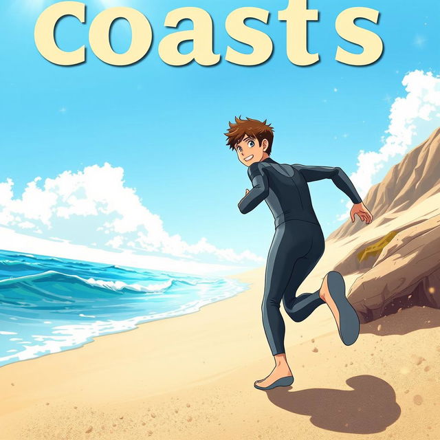 Detailed anime-style cover art for an educational science magazine issue titled 'Coasts'