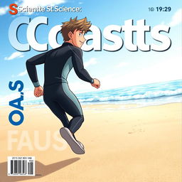 Detailed anime-style cover art for an educational science magazine issue titled 'Coasts'