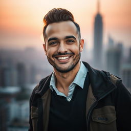 A portrait of Amir Hossein Ramazanzadeh, showcasing his charismatic personality