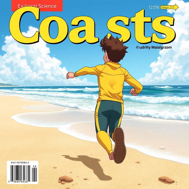 Detailed anime-style cover art for an educational science magazine issue titled 'Coasts'