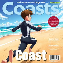 Detailed anime-style cover art for an educational science magazine issue titled 'Coasts'