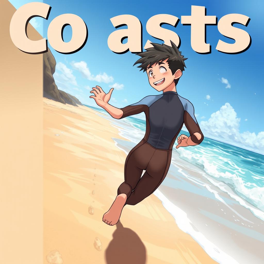 Detailed anime-style cover art for an educational science magazine issue titled 'Coasts'