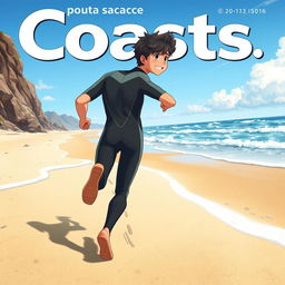 Detailed anime-style cover art for an educational science magazine issue titled 'Coasts'