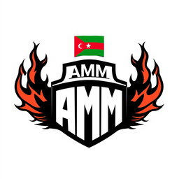 A football team logo designed in black and white featuring a small flag of Jordan at the top