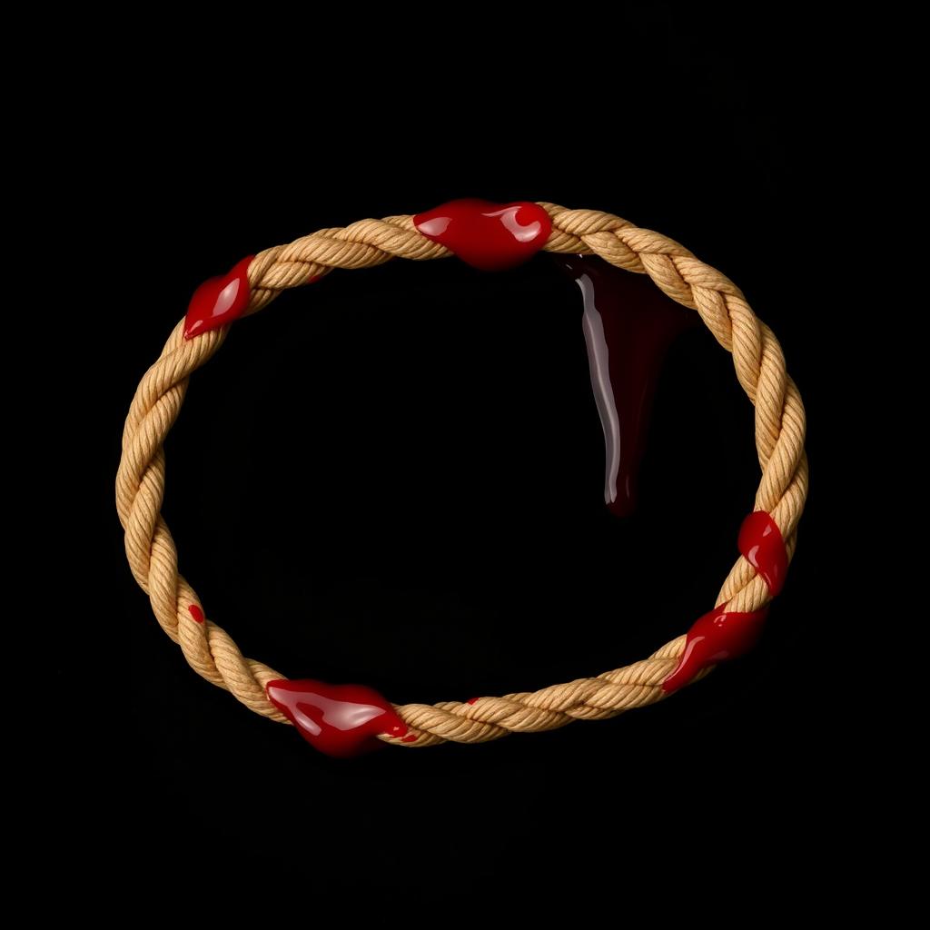 A detailed image of a tan waxed cotton cord bracelet lying flat against a stark black background