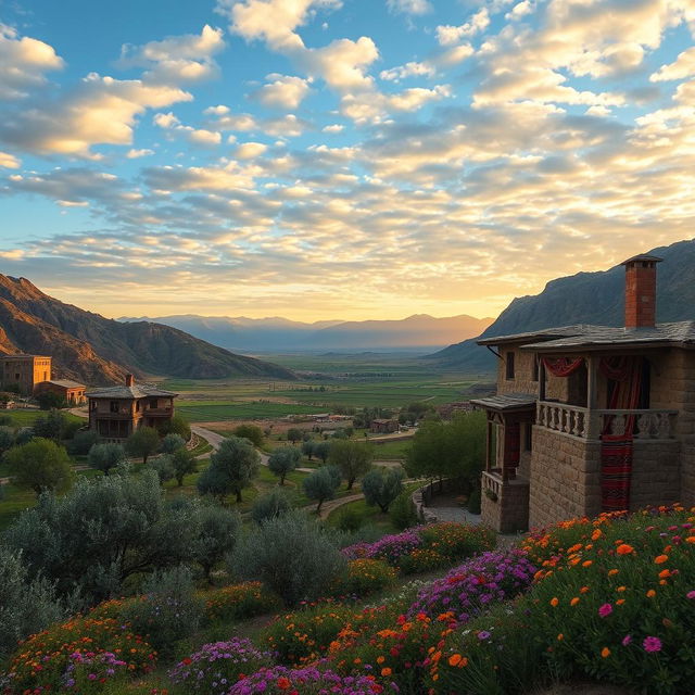 A stunning view of Rojava in Kurdistan, capturing the essence of the region with its lush green valleys and rugged mountains