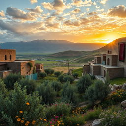 A stunning view of Rojava in Kurdistan, capturing the essence of the region with its lush green valleys and rugged mountains