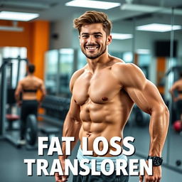 An inspiring and motivational image depicting fat loss transformation