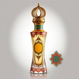 A beautifully designed perfume bottle that embodies the essence of Arabic spirit