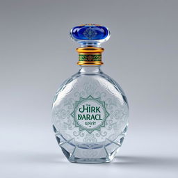 A crystal perfume bottle representing the Arabic spirit, intricately designed with traditional patterns