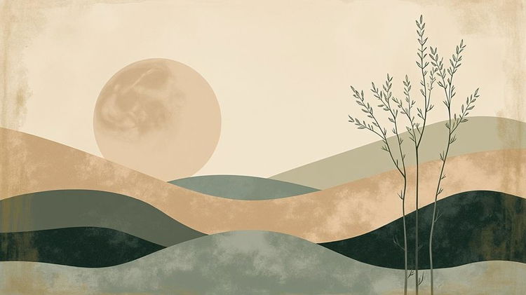 A minimalist desktop background inspired by the principles of wabi-sabi, showcasing natural beauty in imperfection