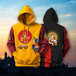 A collection of stylish hoodies inspired by ISKCON and Srila Prabhupada, features include: designs portraying the essence of Krishna consciousness with vibrant colors, spiritual symbols, and visually appealing graphics that reflect the teachings of Srila Prabhupada