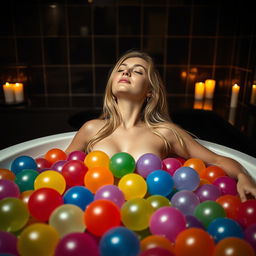 A stunning 18-year-old girl with long blond hair, embodying a sexy and sweet essence with her thin face and curvy, sensuous body