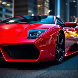 A stunning 2007 Lamborghini Murciélago in vibrant red, featuring striking black air intakes that enhance its sporty aesthetic
