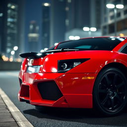 A stunning 2007 Lamborghini Murciélago in vibrant red, featuring striking black air intakes that enhance its sporty aesthetic