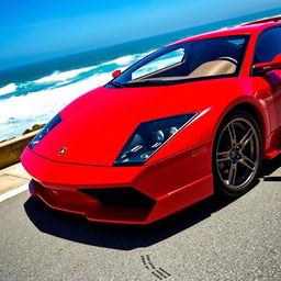 A striking 2007 Lamborghini Murciélago in a vibrant red color