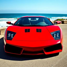 A striking 2007 Lamborghini Murciélago in a vibrant red color
